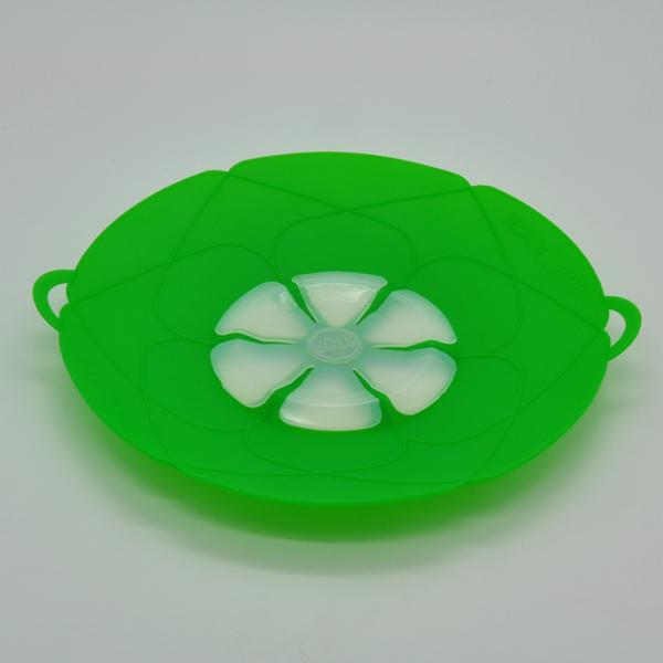 Spill Stopper Lid Cover and Overflow Stopper Lid Cover for Pans and Pots,  Fits Openings 5.5 to 9.5 in Diameter (Green)