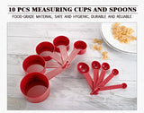 10pcs 6 Color Measuring Cups And Measuring Spoon Silicone Handle Measuring Tool-Rosettas-Country-Kitchen