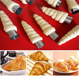 12 pcs Conical Stainless Steel Spiral Croissants Molds Pastry Horn-Rosettas-Country-Kitchen