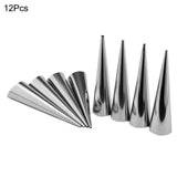 12 pcs Conical Stainless Steel Spiral Croissants Molds Pastry Horn-Rosettas-Country-Kitchen