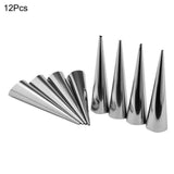 12 pcs Conical Stainless Steel Spiral Croissants Molds Pastry Horn-Rosettas-Country-Kitchen