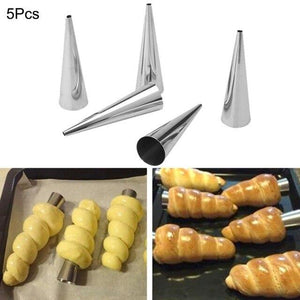 12 pcs Conical Stainless Steel Spiral Croissants Molds Pastry Horn-Rosettas-Country-Kitchen