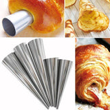 12 pcs Conical Stainless Steel Spiral Croissants Molds Pastry Horn-Rosettas-Country-Kitchen