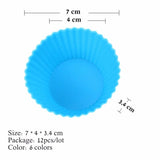 12 pcs Silicone Cake Cupcake Cup Bakeware Random Color-Rosettas-Country-Kitchen