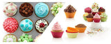 12 pcs Silicone Cake Cupcake Cup Bakeware Random Color-Rosettas-Country-Kitchen