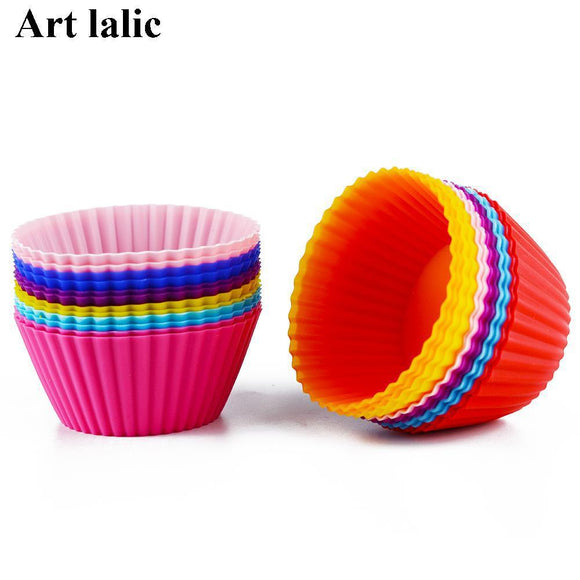 12 pcs Silicone Cake Cupcake Cup Bakeware Random Color-Rosettas-Country-Kitchen