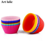 12 pcs Silicone Cake Cupcake Cup Bakeware Random Color-Rosettas-Country-Kitchen