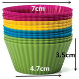 12 pcs/Set Round Shaped Silicon Cupcake Mold (Random Colors)-Rosettas-Country-Kitchen