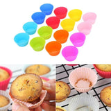 12 pcs/Set Round Shaped Silicon Cupcake Mold (Random Colors)-Rosettas-Country-Kitchen