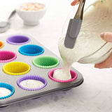 12 pcs/Set Round Shaped Silicon Cupcake Mold (Random Colors)-Rosettas-Country-Kitchen