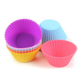 12 pcs/Set Round Shaped Silicon Cupcake Mold (Random Colors)-Rosettas-Country-Kitchen