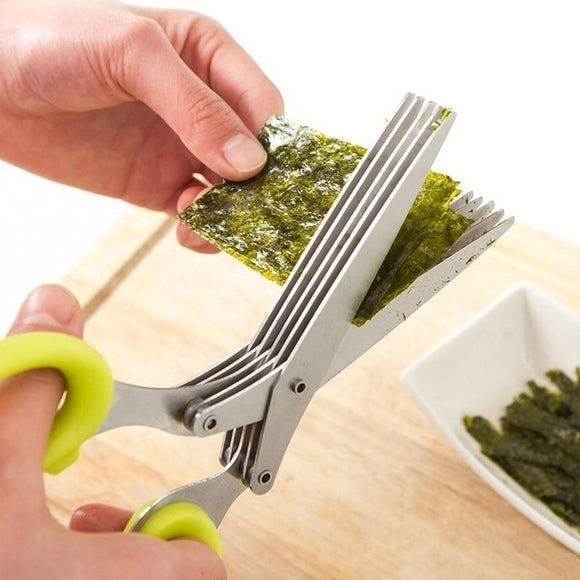 15cm 5 Layers Scissors Basil Rosemary Scallion Cutter Herb Spices Prep Tool-Rosettas-Country-Kitchen