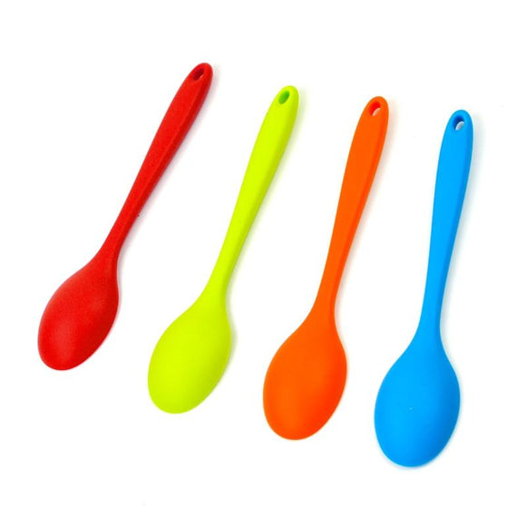 4 Color 210 mm Universal Flexible Heat Resistant Silicone Spoon Scraper Spatula Ice Cream Cake Kitchen Tool Utensil-Rosettas-Country-Kitchen