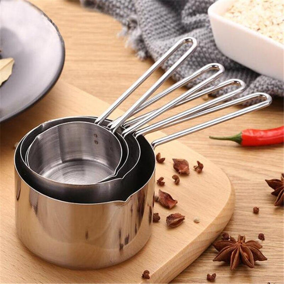 4 pcs/ Set Stainless Steel Measuring Cup Measuring Scoop For Baking-Rosettas-Country-Kitchen