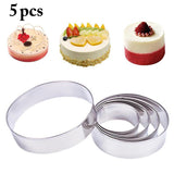 5 pcs/Set Stainless Steel Round Mini Cake Ring-Rosettas-Country-Kitchen