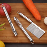 6 pcs/Set Stainless Steel Kitchen Tool Set Fruit Knife Corer Carving Knife Watermelon Baller Spoon Potato Peeler-Rosettas-Country-Kitchen