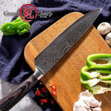 Chef's Knife 8in High Carbon Stainless Steel Damascus Laser Pattern Butcher Knives-Rosettas-Country-Kitchen