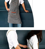 DEETRUST Canvas Bib Chef Kitchen Apron For Barista Bartender With Pockets-Rosettas-Country-Kitchen