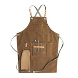 DEETRUST Canvas Bib Chef Kitchen Apron For Barista Bartender With Pockets-Rosettas-Country-Kitchen