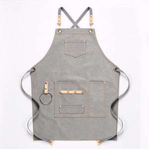 DEETRUST Canvas Bib Chef Kitchen Apron For Barista Bartender With Pockets-Rosettas-Country-Kitchen