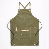 DEETRUST Canvas Bib Chef Kitchen Apron For Barista Bartender With Pockets-Rosettas-Country-Kitchen