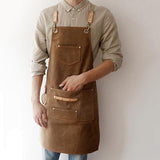 DEETRUST Canvas Bib Chef Kitchen Apron For Barista Bartender With Pockets-Rosettas-Country-Kitchen