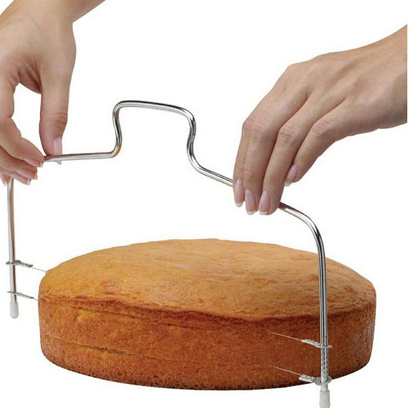 Double Line Adjustable Stainless Steel Cake Pastry Slicer Layering Tool-Rosettas-Country-Kitchen