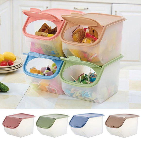 Dried Food Storage Sealed Box With Measuring Cup Plastic Kitchen Cereal Flour Rice Bin Bean Grain Container Organizer-Rosettas-Country-Kitchen