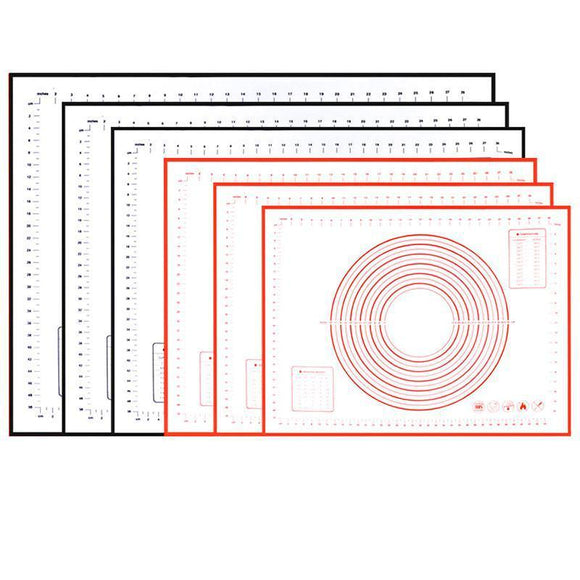 Extra Large 32x24 Inch Silicone Non-Stick Non-Skid Pastry Mat With Measurements (Red & Black)-Rosettas-Country-Kitchen