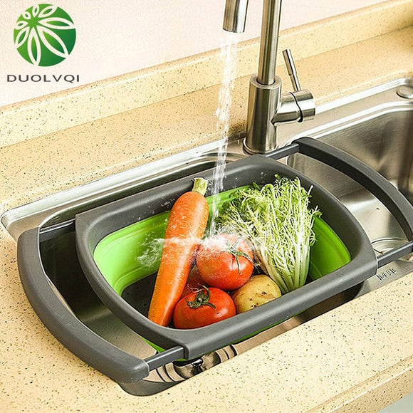 Foldable Colander Drain Folding Baskets Collapsible Kitchen Strainer-Rosettas-Country-Kitchen