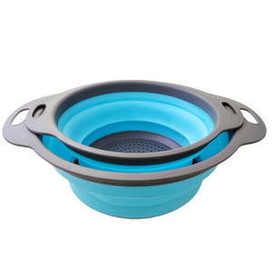 Foldable Drain Basket Colander Strainer Collapsible Drainer With Handles-Rosettas-Country-Kitchen