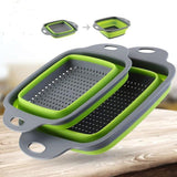 Foldable Silicone Fruit Vegetable Washing Basket Strainer Colander Collapsible Drainer With Handles-Rosettas-Country-Kitchen