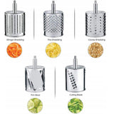 Multifunctional Manual Rotary Nut And Cheese Grater Vegetable Shredder Fruits Slicer With 5 Drums-Rosettas-Country-Kitchen