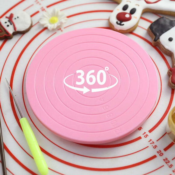 Plastic Cake Plate Turntable Rotating Anti-skid Cake Stand Cake Decorating Rotating Table Cake Spatula DIY Baking Kitchen Tool-Rosettas-Country-Kitchen