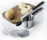 Potato Ricer with 3 Interchangeable Fineness Discs Silicone Grip Handles-Rosettas-Country-Kitchen