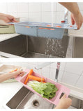 Retractable Drain Storage Plastic Rack Vegetable Storage Bowl-Rosettas-Country-Kitchen