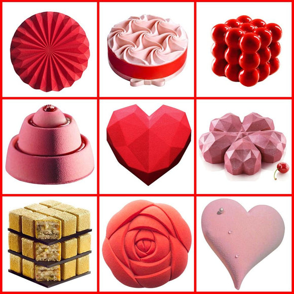 Rose Heart Cake Mold 3D Silicone Molds Baking Dessert Mousse Kitchen Bakeware Tools Art Cake Form Tray l-Rosettas-Country-Kitchen