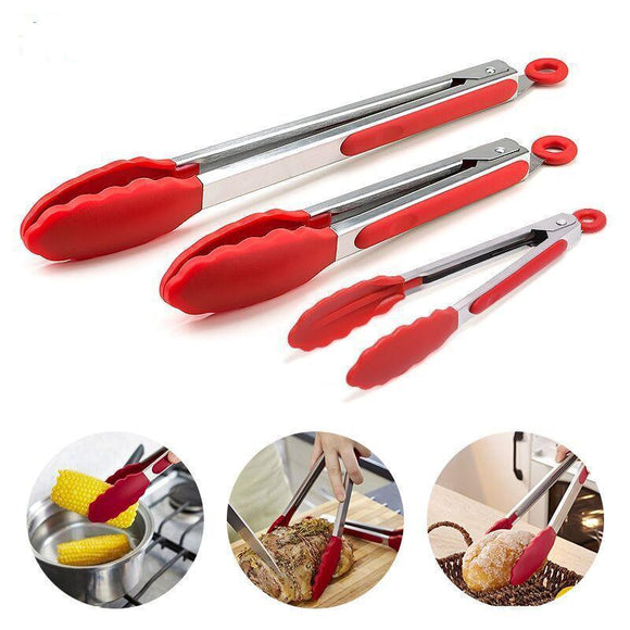 Silicone And Stainless Steel Kitchen Salad Tongs-Rosettas-Country-Kitchen