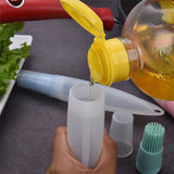 Silicone Basting Bottle With Brush & Cover Baking BBQ Pastry Oil Brush-Rosettas-Country-Kitchen