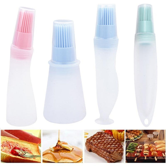 Silicone Basting Bottle With Brush & Cover Baking BBQ Pastry Oil Brush-Rosettas-Country-Kitchen