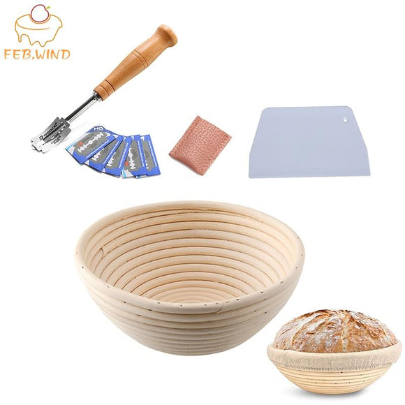 Sourdough Bread Proofing Basket With Bread Lame Dough Scraper Include 5pcs Blades-Rosettas-Country-Kitchen