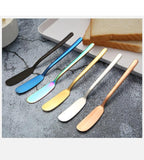 Stainless steel butter knife long handle jam butter spatula tableware knife Kitchen tools-Rosettas-Country-Kitchen