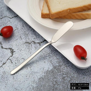 Stainless steel butter knife long handle jam butter spatula tableware knife Kitchen tools-Rosettas-Country-Kitchen