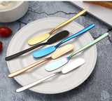 Stainless steel butter knife long handle jam butter spatula tableware knife Kitchen tools-Rosettas-Country-Kitchen