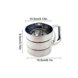 Stainless Steel Gold/Silver Flour Mesh Crank Sifter With Measuring Scale-Rosettas-Country-Kitchen