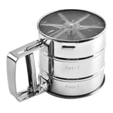 Stainless Steel Gold/Silver Flour Mesh Crank Sifter With Measuring Scale-Rosettas-Country-Kitchen