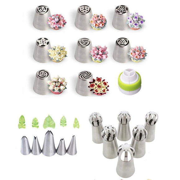 Tulip Pastry Nozzles Set Kit Stainless Steel Artistic Icing Piping Tips Cake Decorating Confectionery Tool-Rosettas-Country-Kitchen